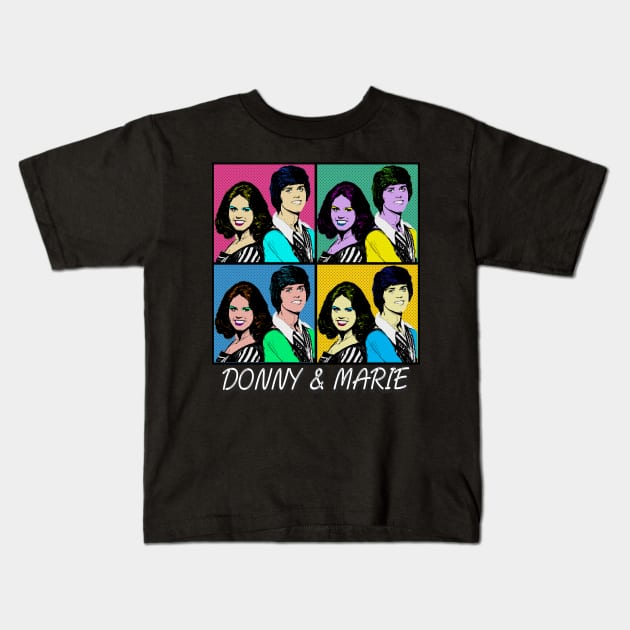 Donny and Marie Osmond 80s Pop Art Style Kids T-Shirt by ArtGaul